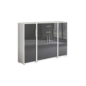 MID.YOU SKŘÍŇ NA ŠANONY, bílá, vysoce lesklá antracitová, 172, 6/113, 6/33 cm obraz