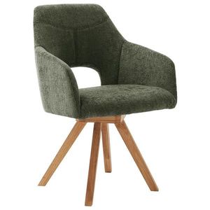 Voleo ŽIDLE S PODRUČKAMI, tkaná látka, olivově zelená, divoký dub obraz