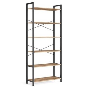 Boxxx REGÁL, černá, barvy vlašských ořechů, ocel, 80/186/30 cm obraz