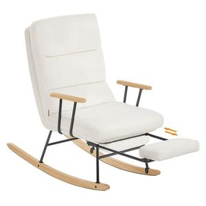 HOUPACÍ ŽIDLE, kov, textil, kompozitní dřevo, krémová obraz