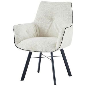 Kayoom ŽIDLE S PODRUČKAMI, železo, krémová obraz