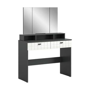 MID.YOU TOALETNÍ STOLEK, antracitová, barvy stříbra, vysoce lesklá bílá, 100/142/42 cm obraz