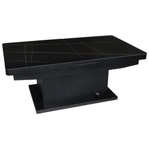 Livetastic KONFERENČNÍ STOLEK, černá, kov, keramika, 125-150/49, 5-79/70 cm obraz