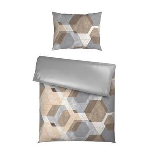 Novel OBOUSTRANNÉ POVLEČENÍ, satén, šedá, 140/200 cm obraz