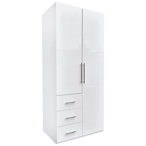 Carryhome ŠATNÍ SKŘÍŇ, bílá, vysoce lesklá bílá, 98/219/59 cm obraz