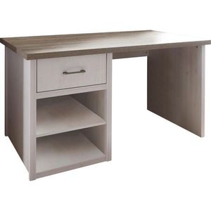 Carryhome PSACÍ STŮL, bílá, barvy lanýžového dubu, 141/81/77 cm obraz