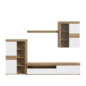 Carryhome OBÝVACÍ STĚNA, barvy dubu, světle šedá obraz