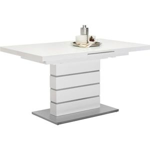 Novel JÍDELNÍ STŮL, bílá, barvy nerez oceli, 140-175/85/76 cm obraz