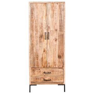 MID.YOU SKŘÍŇ NA ODĚV, přírodní barvy, černá, mangové dřevo, 75/192/45 cm obraz