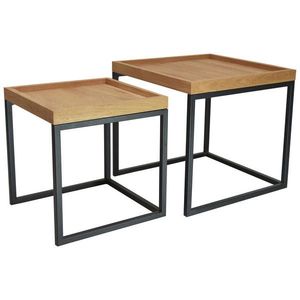 Boxxx SADA KONFERENČNÍCH STOLKŮ, černá, divoký dub, dřevo, kov, 50/50/48 cm obraz