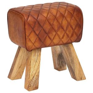 MID.YOU TABURET, kůže, 40/48/27 cm obraz