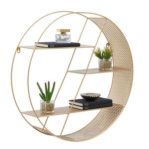 Carryhome NÁSTĚNNÝ REGÁL, barvy zlata obraz