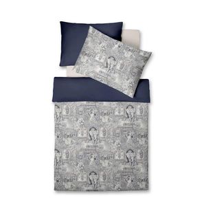 Fleuresse POVLEČENÍ, makosatén, tmavě modrá, šedomodrá, 140/200 cm obraz