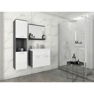 P & B KOUPELNA antracitová, vysoce lesklá bílá obraz