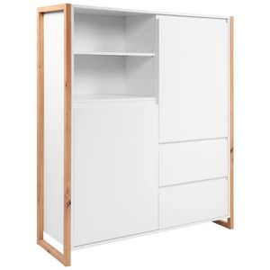 MID.YOU VYSOKÁ KOMODA, bílá, dub artisan, 120/139/40 cm obraz