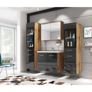 P & B KOUPELNA dub wotan, vysoce lesklá černá obraz