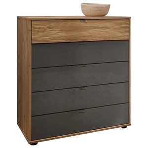 Dieter Knoll KOMODA, dub, dub bianco, lávově šedá, 80/86/49 cm obraz