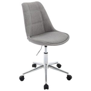 Carryhome OTOČNÁ ŽIDLE PRO MLÁDEŽ, tkaná látka, barvy chromu, světle šedá obraz