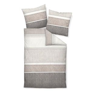 Janine POVLEČENÍ, satén, šedá, pískové barvy, světle hnědá, 135/200 cm obraz