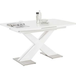 Hom`in JÍDELNÍ STŮL, vysoce lesklá bílá, 140-175/85/76 cm obraz