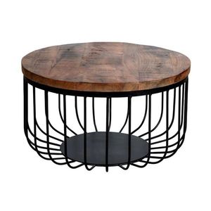 Livetastic KONFERENČNÍ STOLEK, přírodní barvy, černá, dřevo, kov, 58/33/58 cm obraz