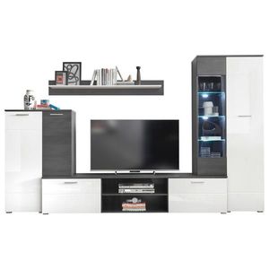 MID.YOU OBÝVACÍ STĚNA, antracitová, vysoce lesklá bílá obraz