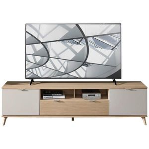 Stylife KOMODA POD TELEVIZI, barvy dubu, kašmírová, 210/56/44 cm obraz