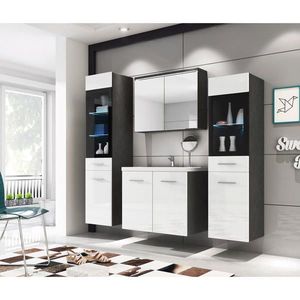 P & B KOUPELNA antracitová, vysoce lesklá bílá obraz