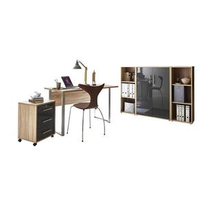 MID.YOU KANCELÁŘ, Sonoma dub, vysoce lesklá antracitová obraz