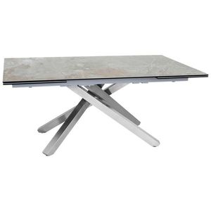 Novel JÍDELNÍ STŮL, barvy nerez oceli, světle šedá, světle hnědá, 180-280/98/76 cm obraz