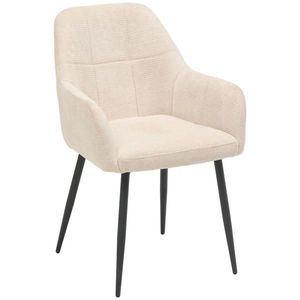 MID.YOU ŽIDLE S PODRUČKAMI, železo, tkaná látka, černá, béžová obraz