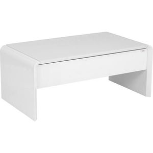 Xora KONFERENČNÍ STOLEK, bílá, sklo, kompozitní dřevo, 110/60/45-71 cm obraz
