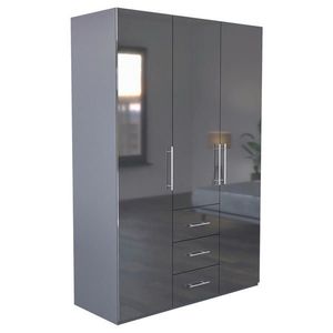 Carryhome ŠATNÍ SKŘÍŇ, antracitová, vysoce lesklá antracitová, 147/219/59 cm obraz