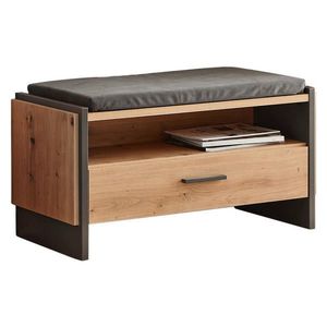 Hom`in ŠATNÍ LAVICE, šedá, dub artisan, 87, 1/47, 9/41, 3 cm obraz