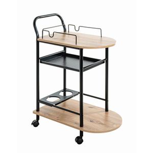 SERVÍROVACÍ VOZÍK, černá, barvy dubu, 65/35/83 cm obraz