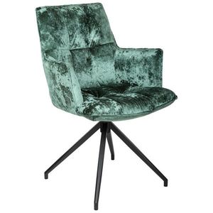 Novel ŽIDLE S PODRUČKAMI, železo, samet, černá, petrolej obraz