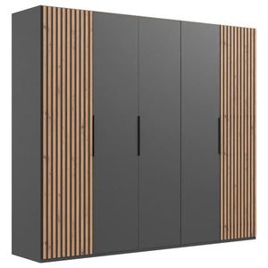MID.YOU ŠATNÍ SKŘÍŇ S OTOČNÝMI DVEŘMI, barvy grafitu, barvy dubu, 250/216/58 cm obraz
