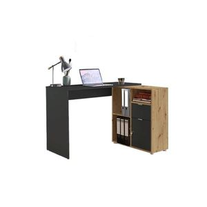 MID.YOU PSACÍ STŮL S ÚLOŽNÝM PROSTOREM, antracitová, dub artisan, 110/85/74 cm obraz