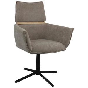 MID.YOU ŽIDLE S PODRUČKAMI, železo, tkaná látka, světle hnědá obraz