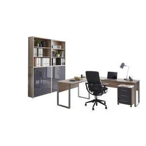 MID.YOU KANCELÁŘ, Sonoma dub, vysoce lesklá antracitová obraz