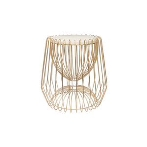 ODKLÁDACÍ STOLEK, bílá, barvy mosazi obraz