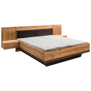 Linea Natura POSTEL S NOČNÍMI STOLKY, 180/200 cm, černá, barvy dubu obraz
