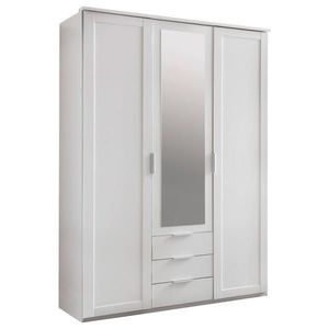 MID.YOU ŠATNÍ SKŘÍŇ SE ZRCADLEM, barvy stříbra, bílá, 135/210/58 cm obraz