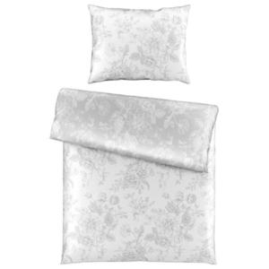 Esposa OBOUSTRANNÉ POVLEČENÍ, satén, šedá, bílá, 140/200 cm obraz
