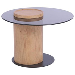 Stylife ODKLÁDACÍ STOLEK, dub, černá, barvy dubu obraz