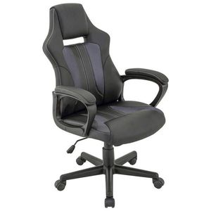 Xora HERNÍ ŽIDLE, vzhled kůže, síťovina, šedá, černá obraz