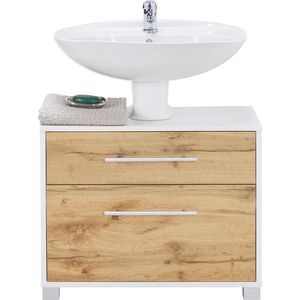 Welnova SKŘÍŇKA POD UMYVADLO, barvy dubu, bílá, 65/53/35 cm obraz