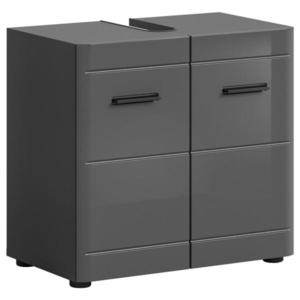 MID.YOU SKŘÍŇKA POD UMYVADLO, vysoce lesklá šedá, šedá, 60/56/34 cm obraz