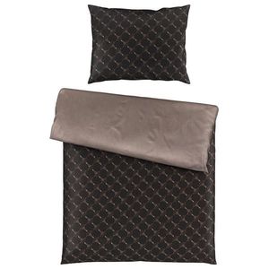 Joop! OBOUSTRANNÉ POVLEČENÍ, makosatén, hnědá, černá, 140/200 cm obraz