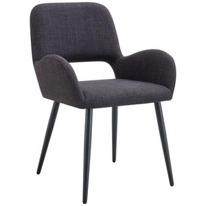 MID.YOU ŽIDLE S PODRUČKAMI, železo, tkaná látka, černá obraz